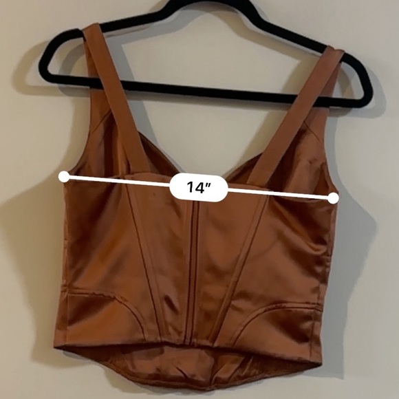 Jason Wu Satin Bronze Copper Corset Top Size Small - Picture 8 of 9